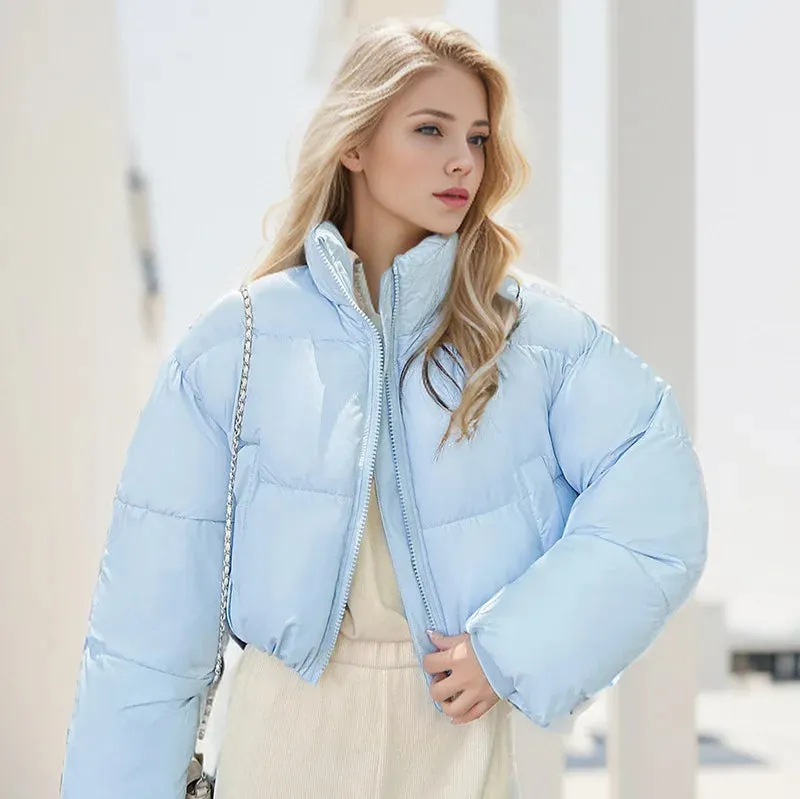 Cropped Quilted Puffer Jacket