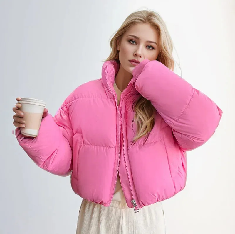 Cropped Quilted Puffer Jacket