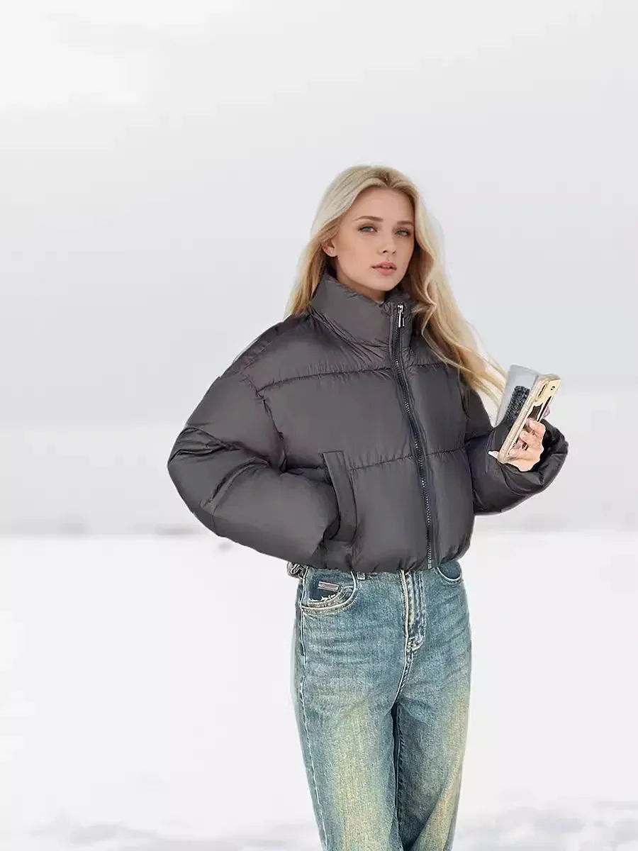 Cropped Quilted Puffer Jacket