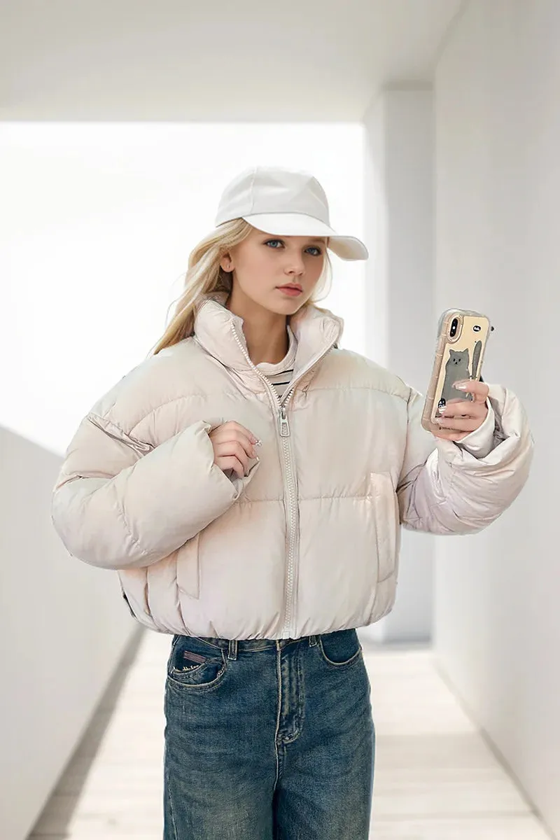 Cropped Quilted Puffer Jacket