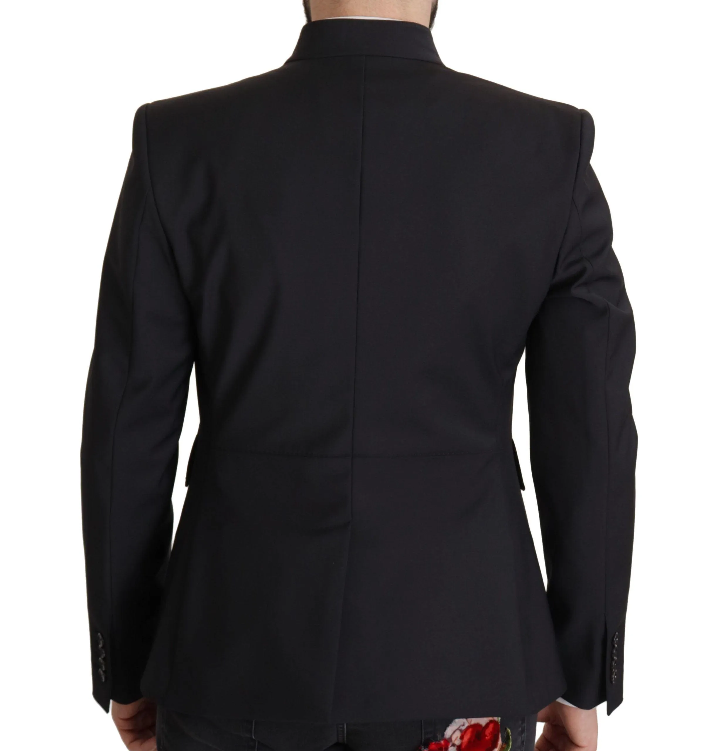 Dolce & Gabbana Black Wool Single Breasted Coat Men Blazer