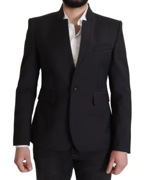 Dolce & Gabbana Black Wool Single Breasted Coat Men Blazer