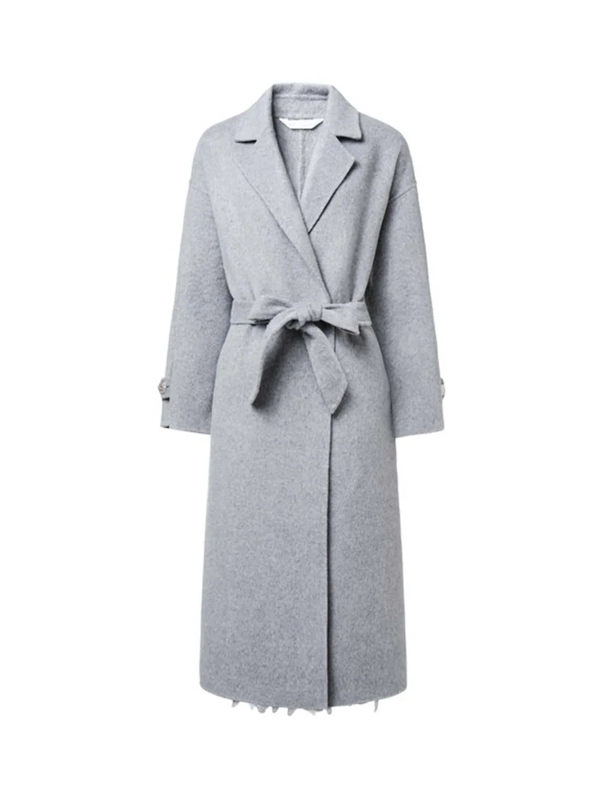 Embroidery Longline Wool Coat