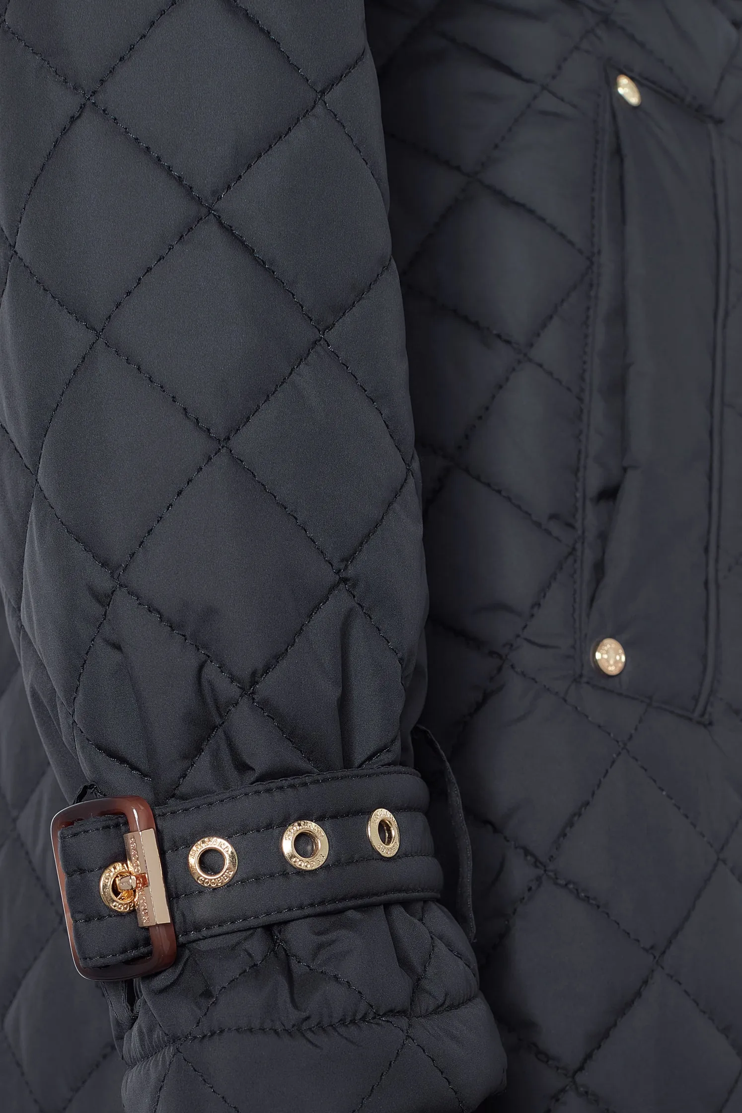 Enstone Quilted Trench Coat (Black Gold)