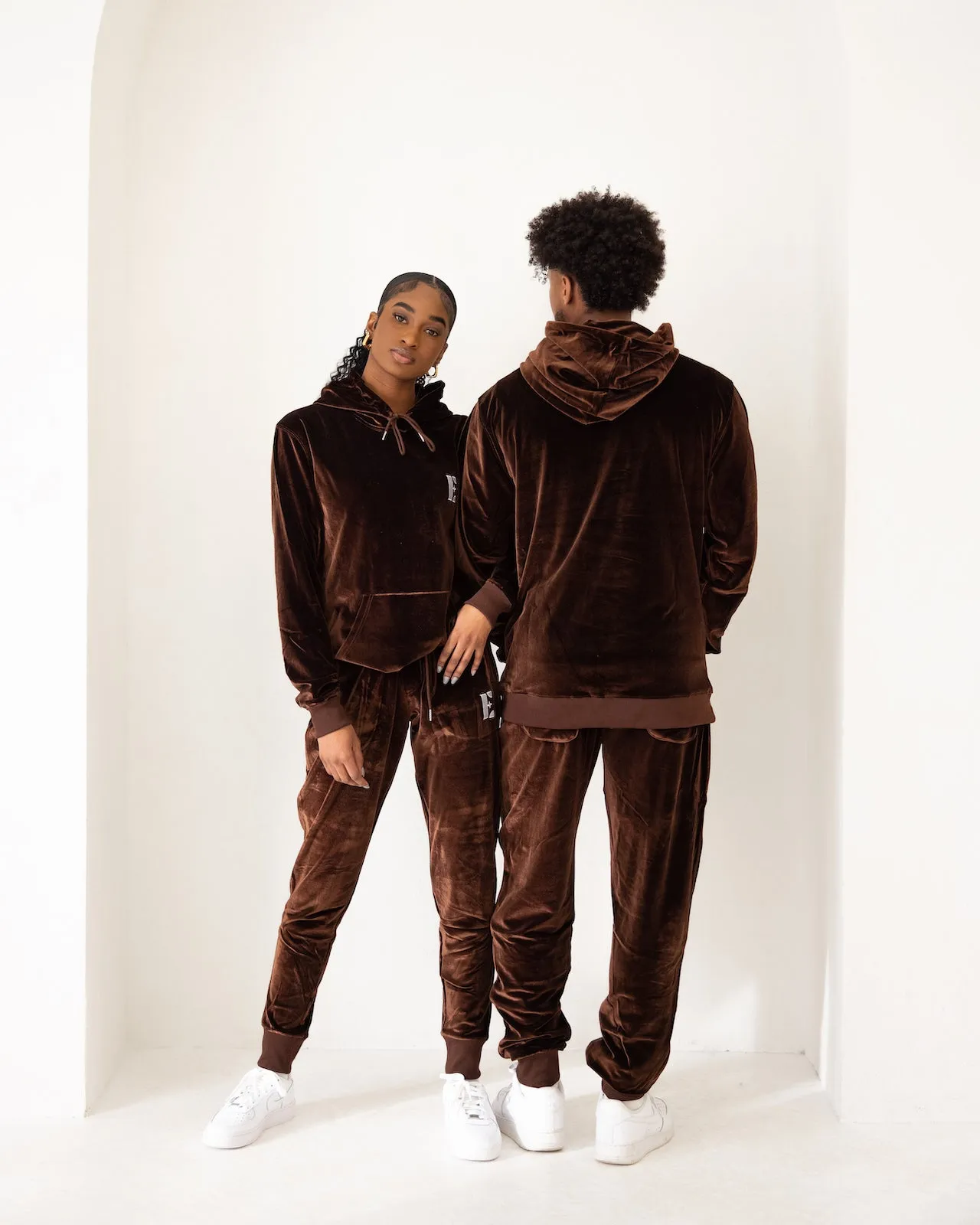 E's Element Chocolate Brown Velvet Jogger Set