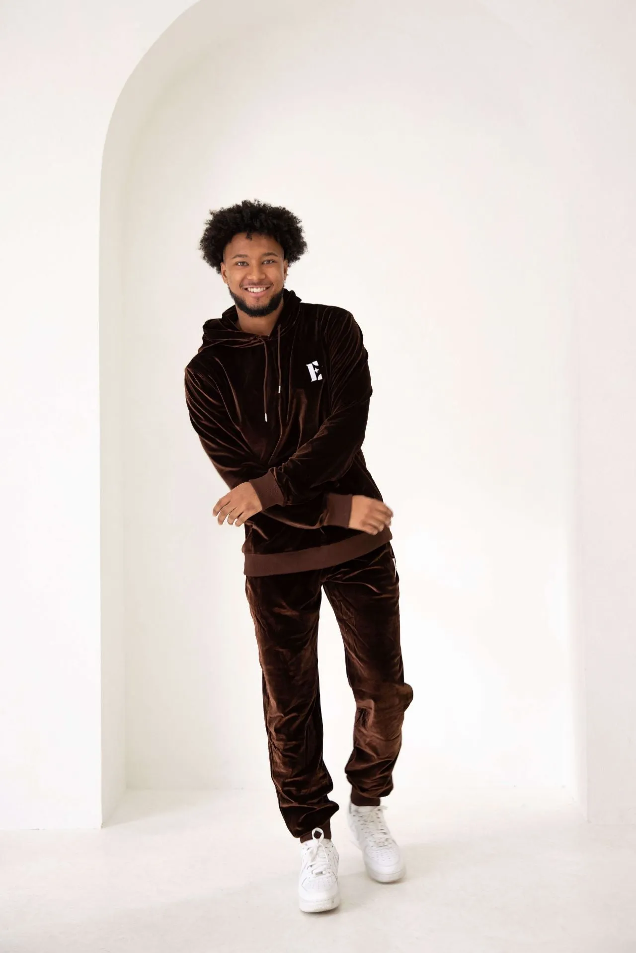 E's Element Chocolate Brown Velvet Jogger Set