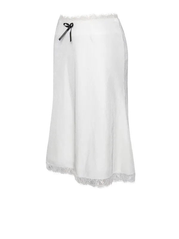 Galene White Midi Skirt