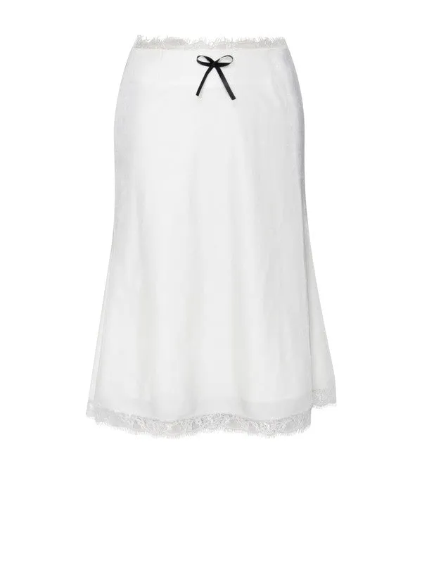 Galene White Midi Skirt