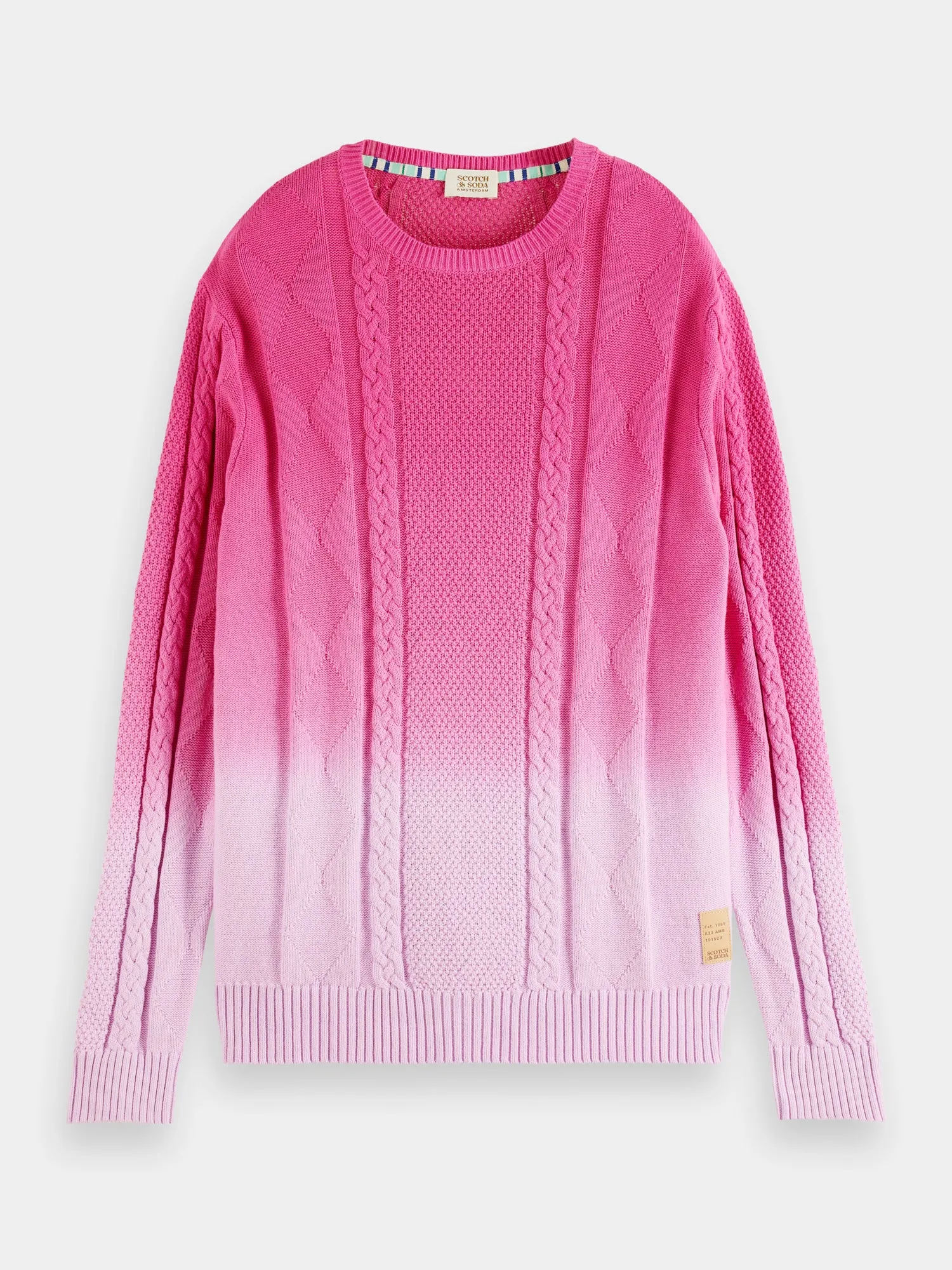 Gradient cable knit pullover