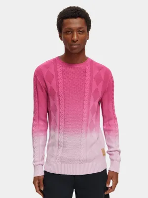 Gradient cable knit pullover