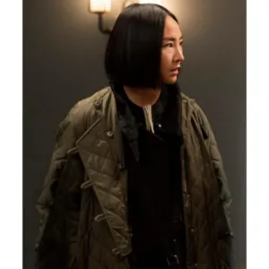 Greta Lee Quilted Green Coat