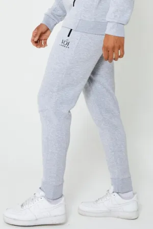 Guilford Fleece Cuffed Joggers - Grey Marl