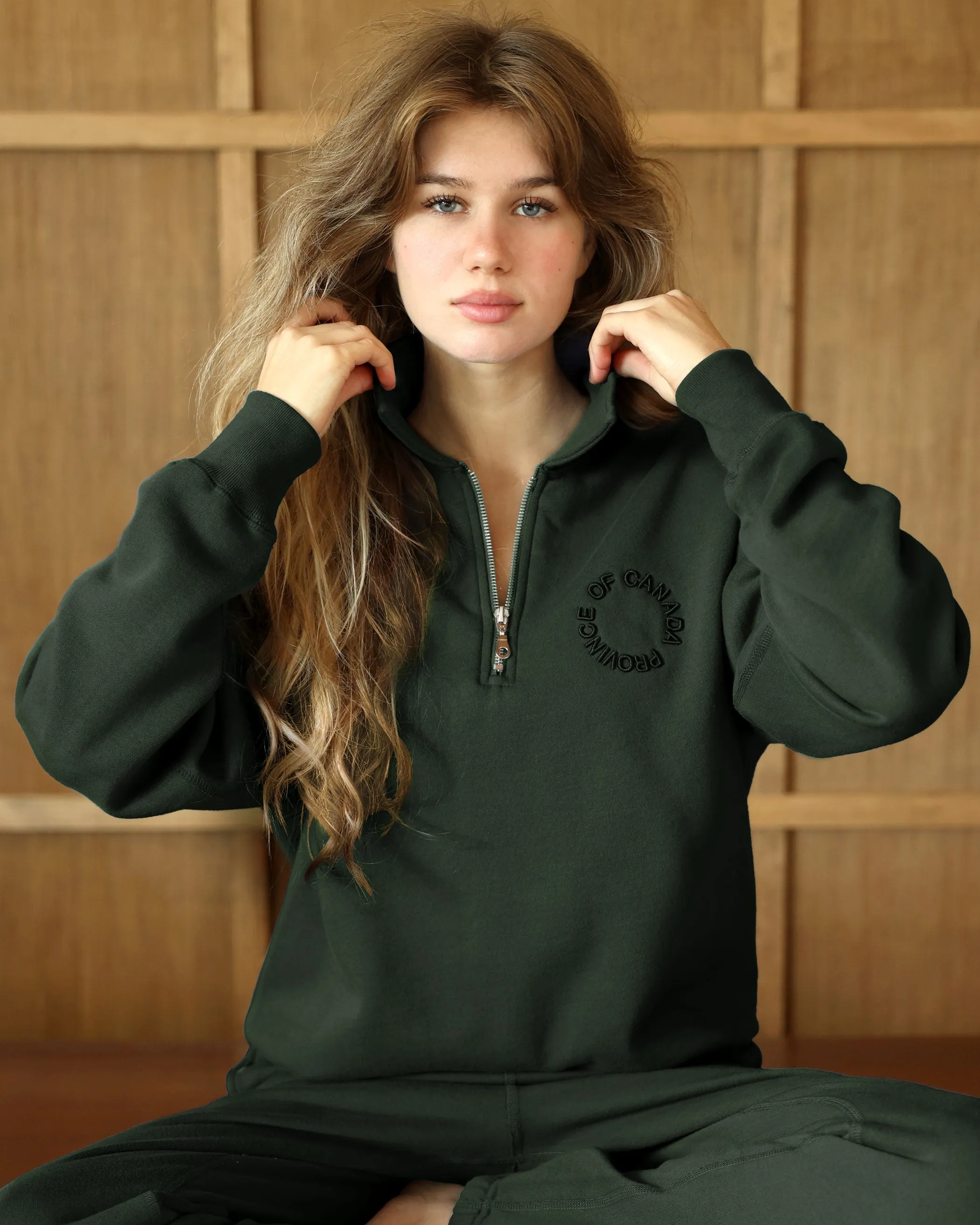 Half Zip Fleece Sweatshirt Forest - Unisex