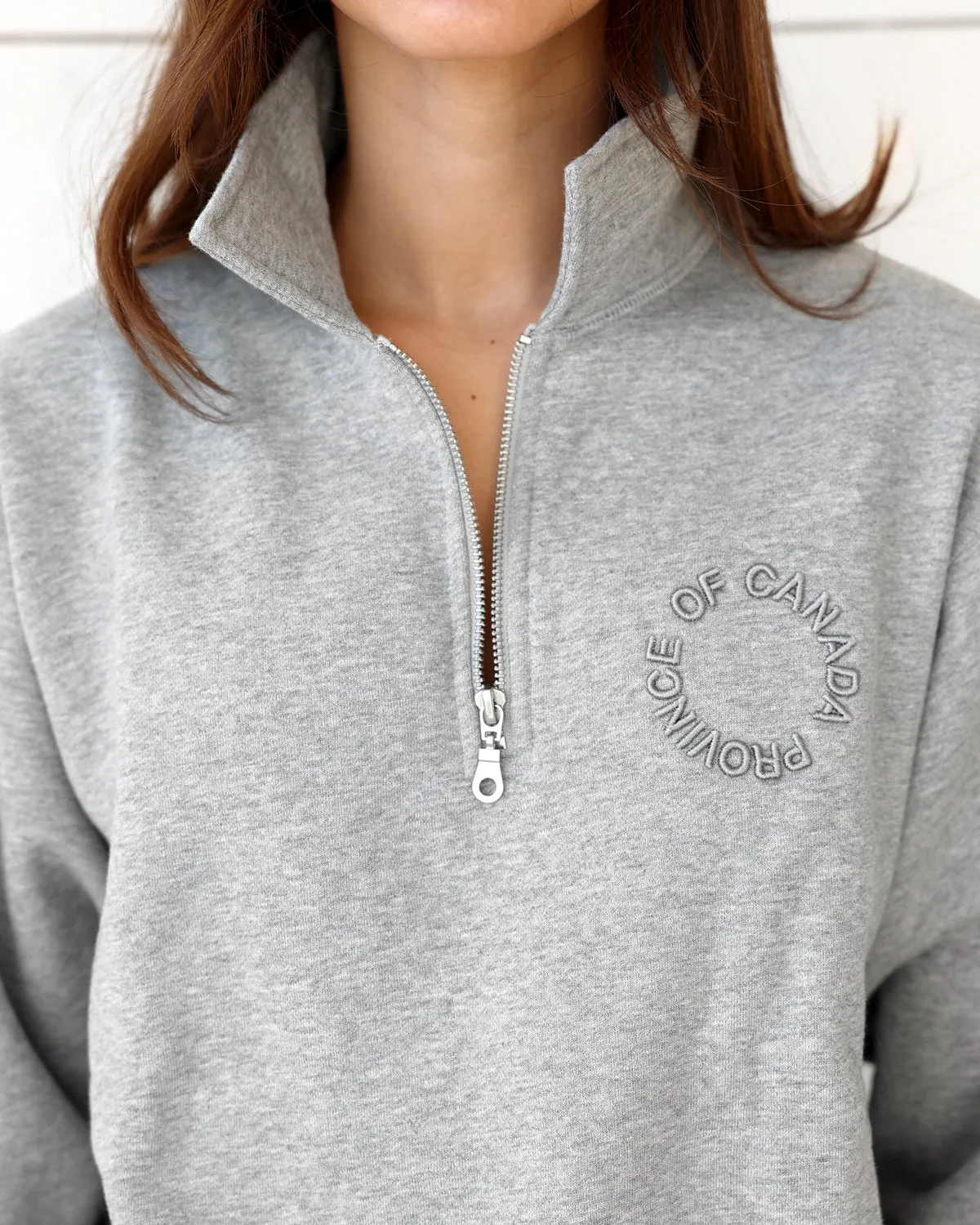 Half Zip Fleece Sweatshirt Heather Grey - Unisex