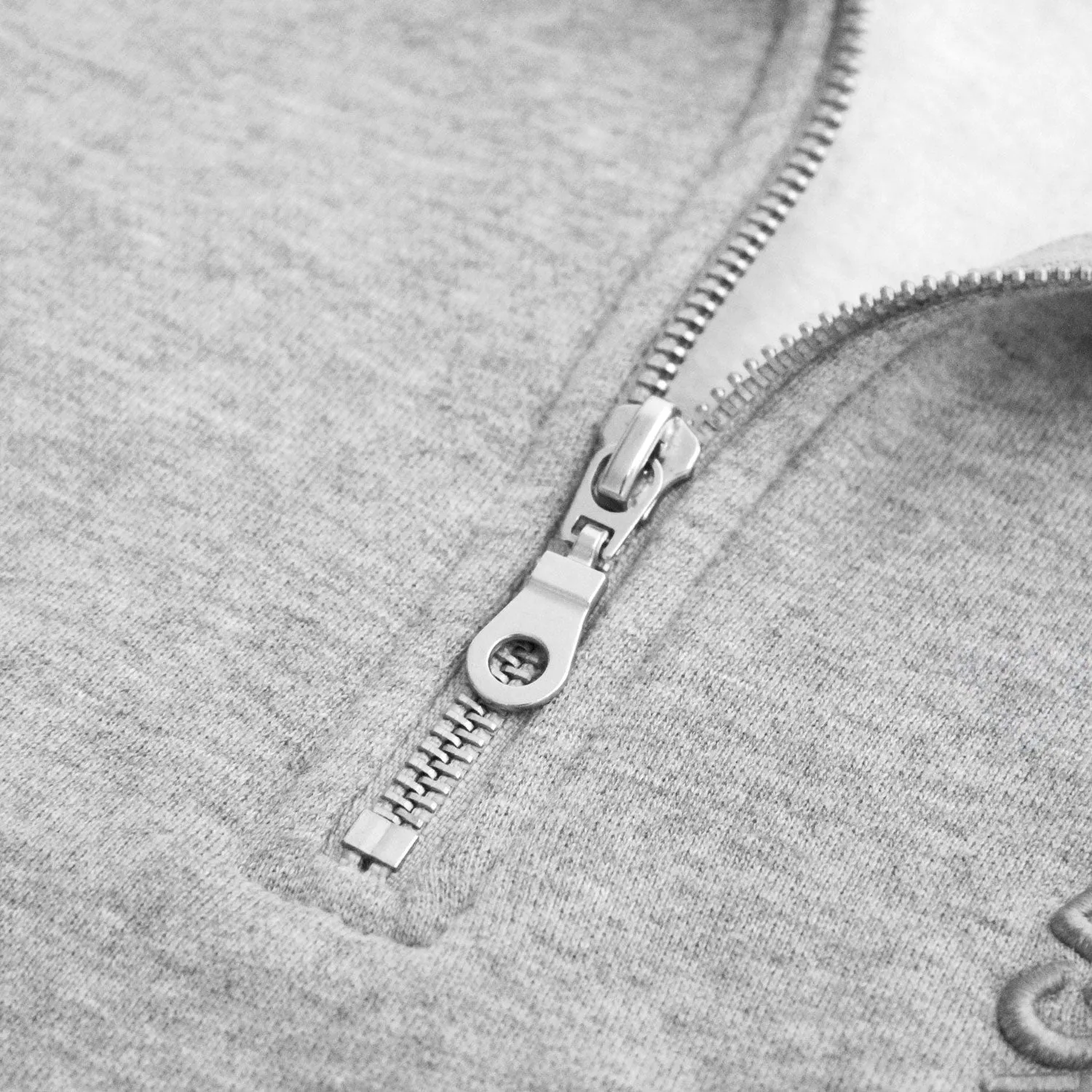 Half Zip Fleece Sweatshirt Heather Grey - Unisex