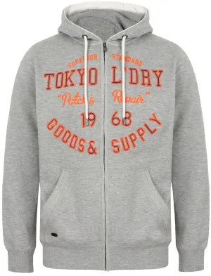 Harper Brush Back Fleece Zip Through Hoodie In Light Grey Marl - Tokyo Laundry