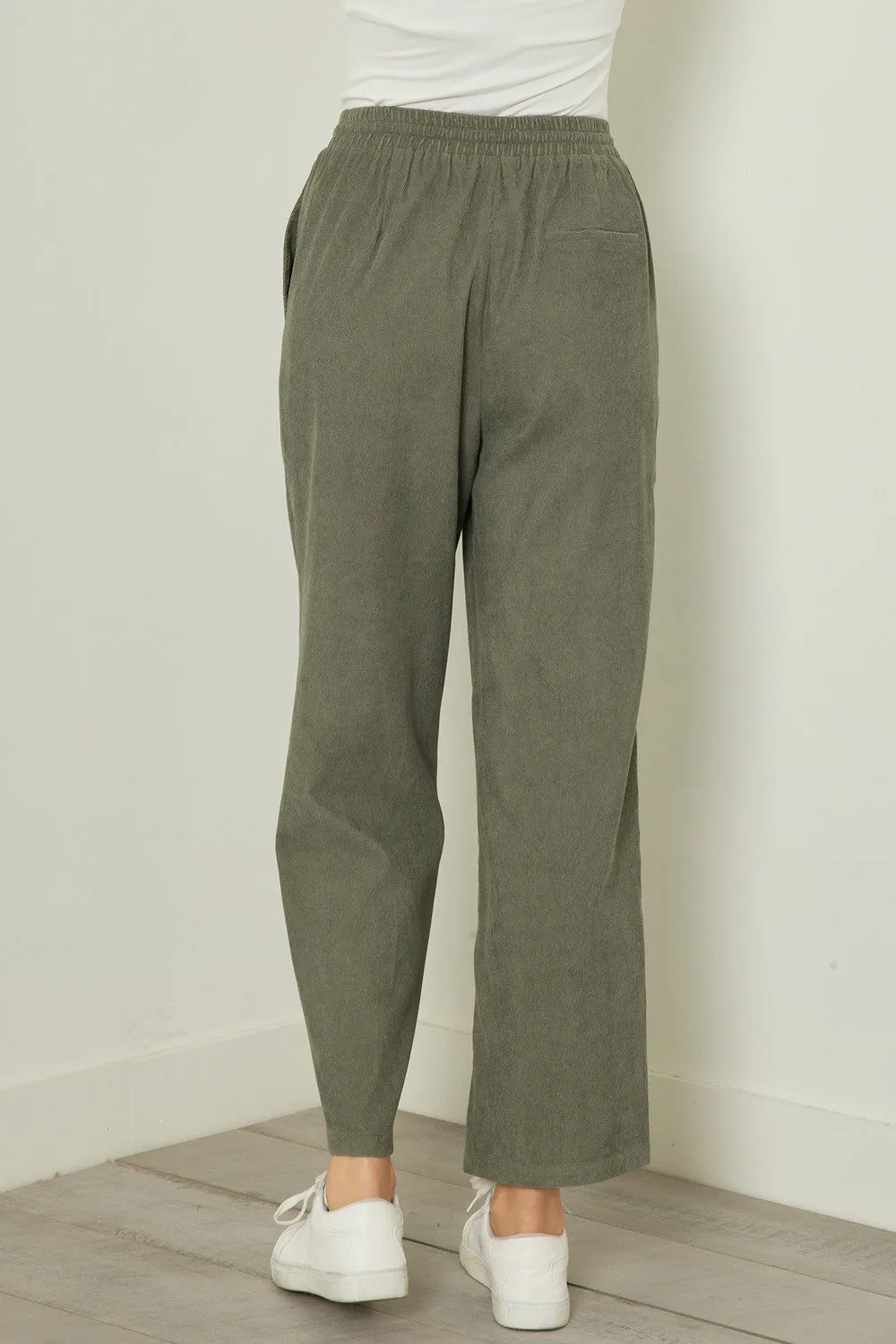 High-waisted corduroy wide leg pants