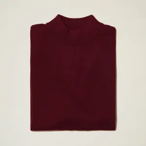 Inserch Cotton Blend Mock Neck Sweater Burgundy 4308-00031 Burgundy