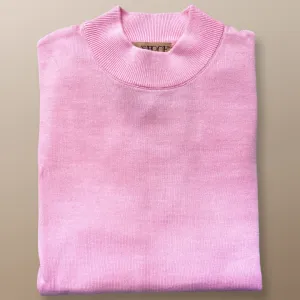 Inserch Cotton Blend Mock Neck Sweater Pink 4308-00062