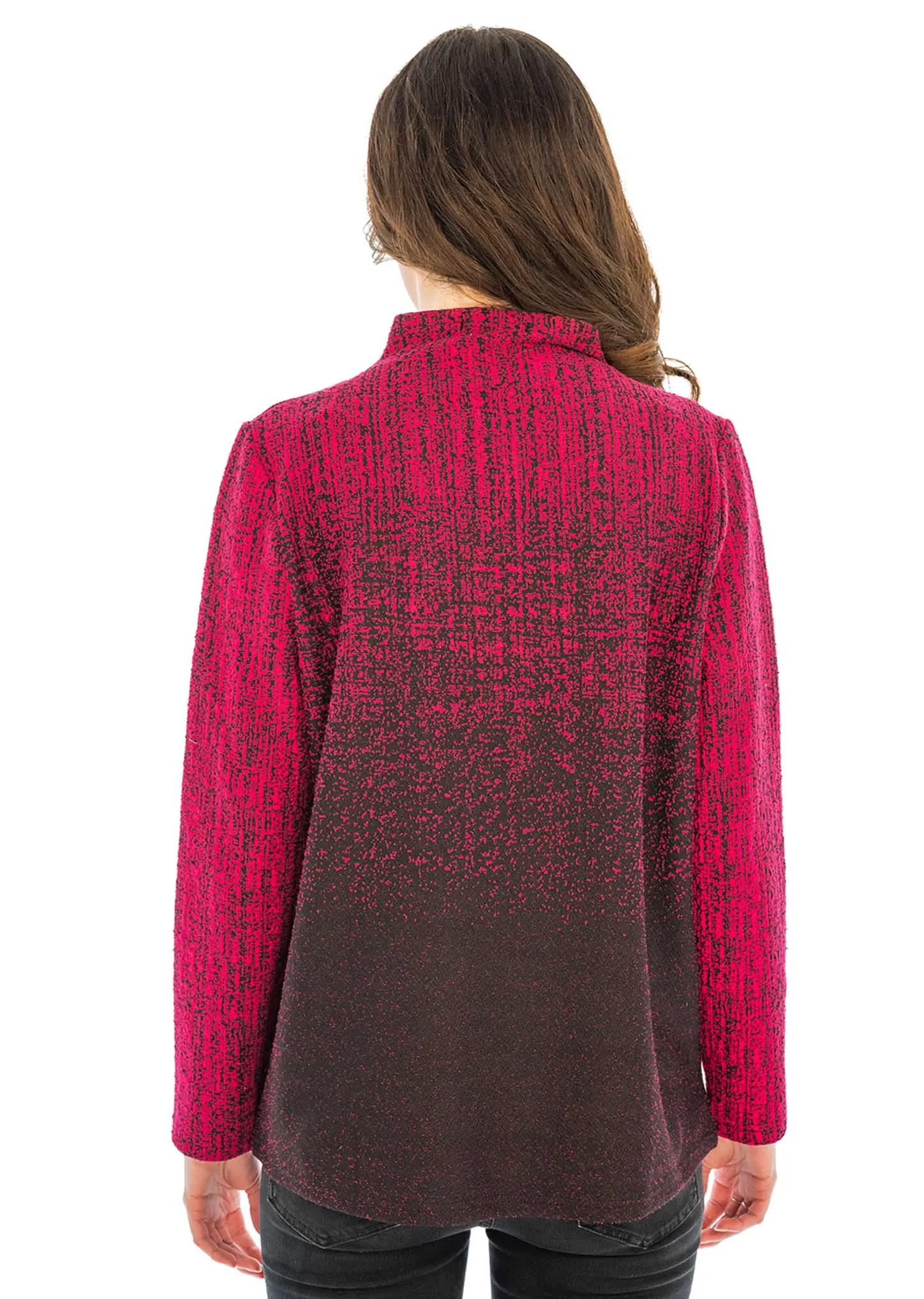 Jacquard ombré stitch mock neck