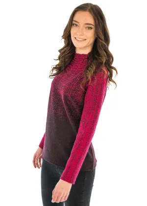 Jacquard ombré stitch mock neck