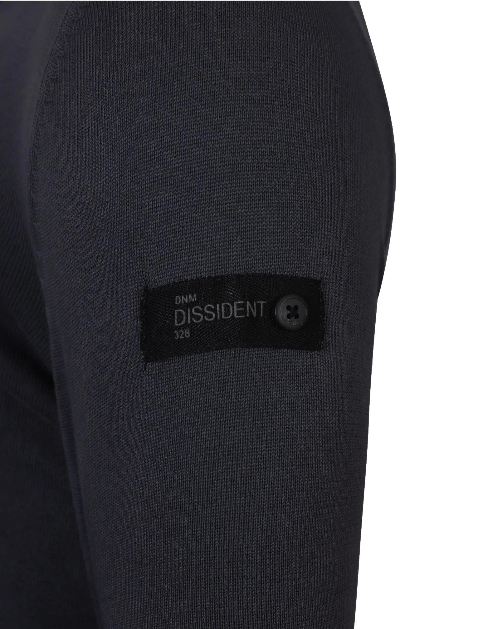 Jeff Zip Through Knitted Cardigan in Dark Navy - Dissident