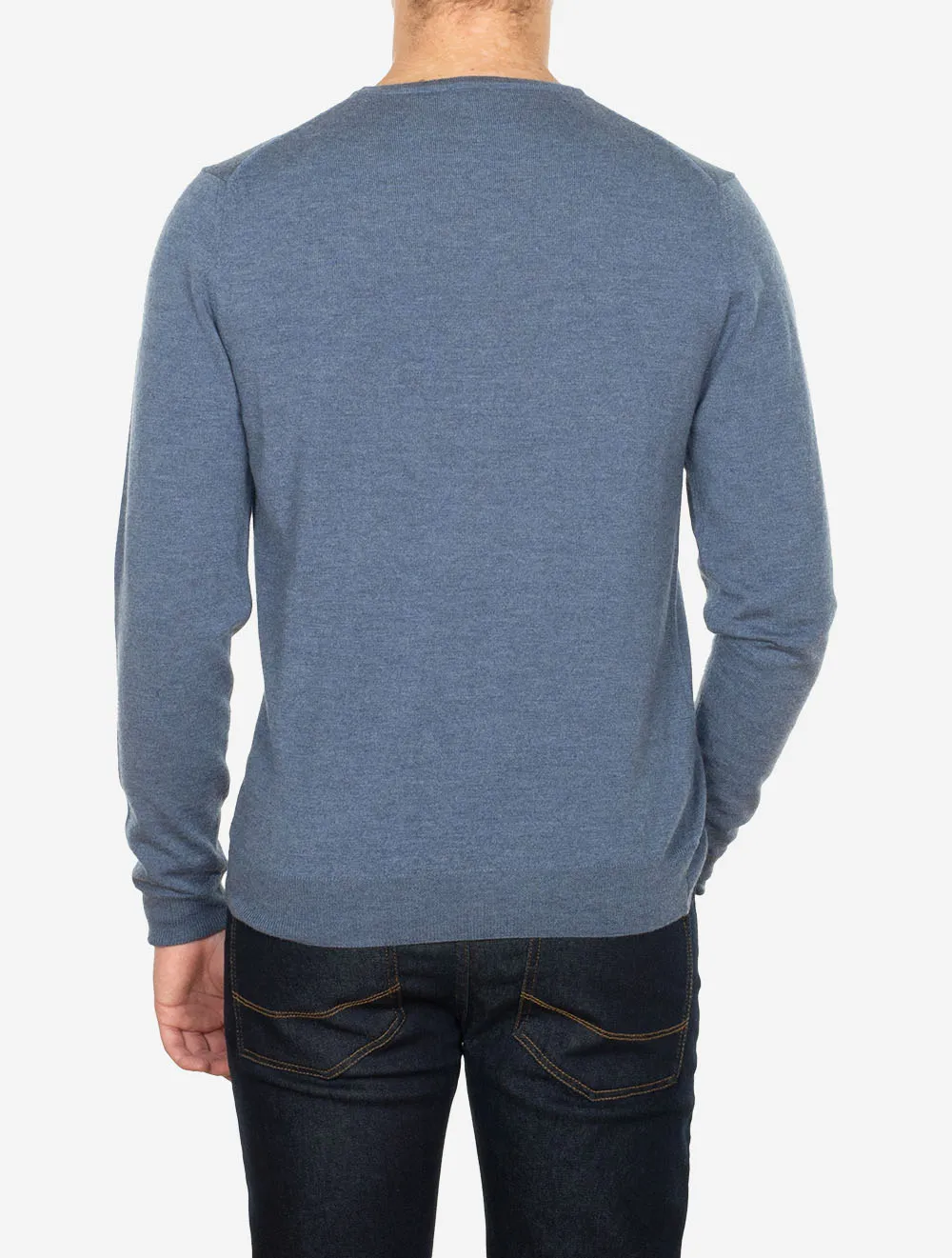 Knitted Crew Neck Merino Wool Blue