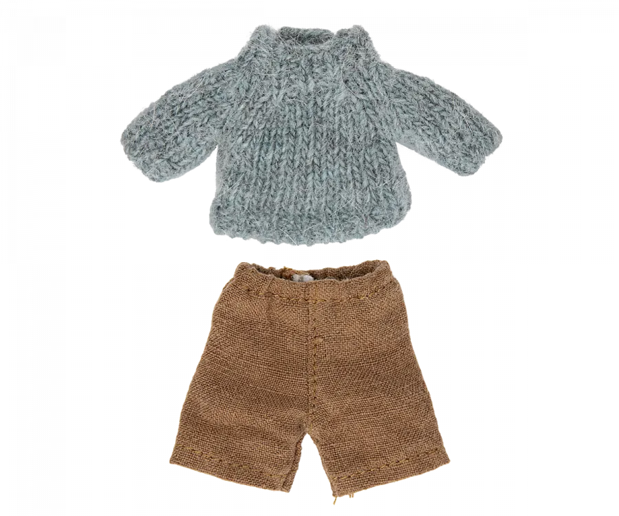 Knitted sweater and pants for big brother