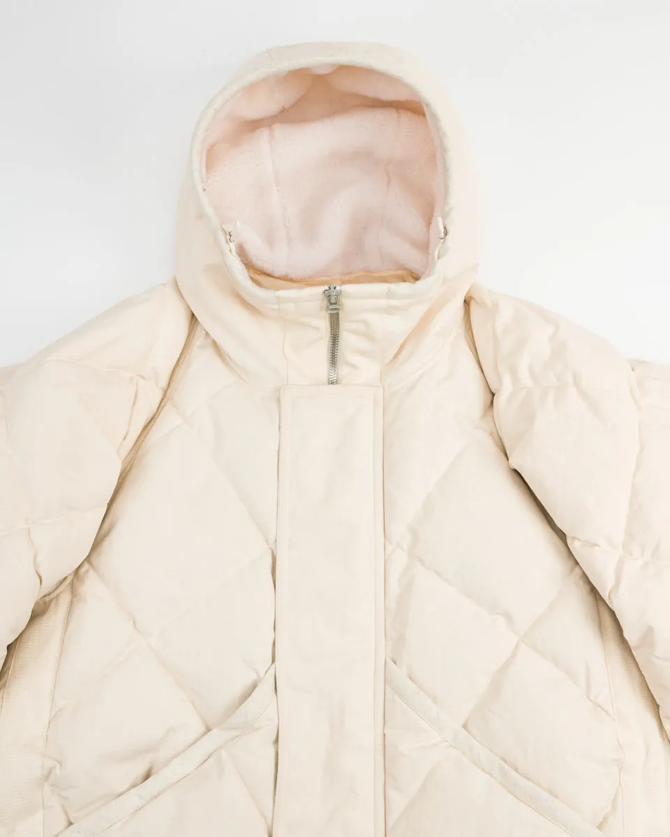 Lander Down Coat - Natural Halley Stevenson "Military Finish" Waxed Cotton