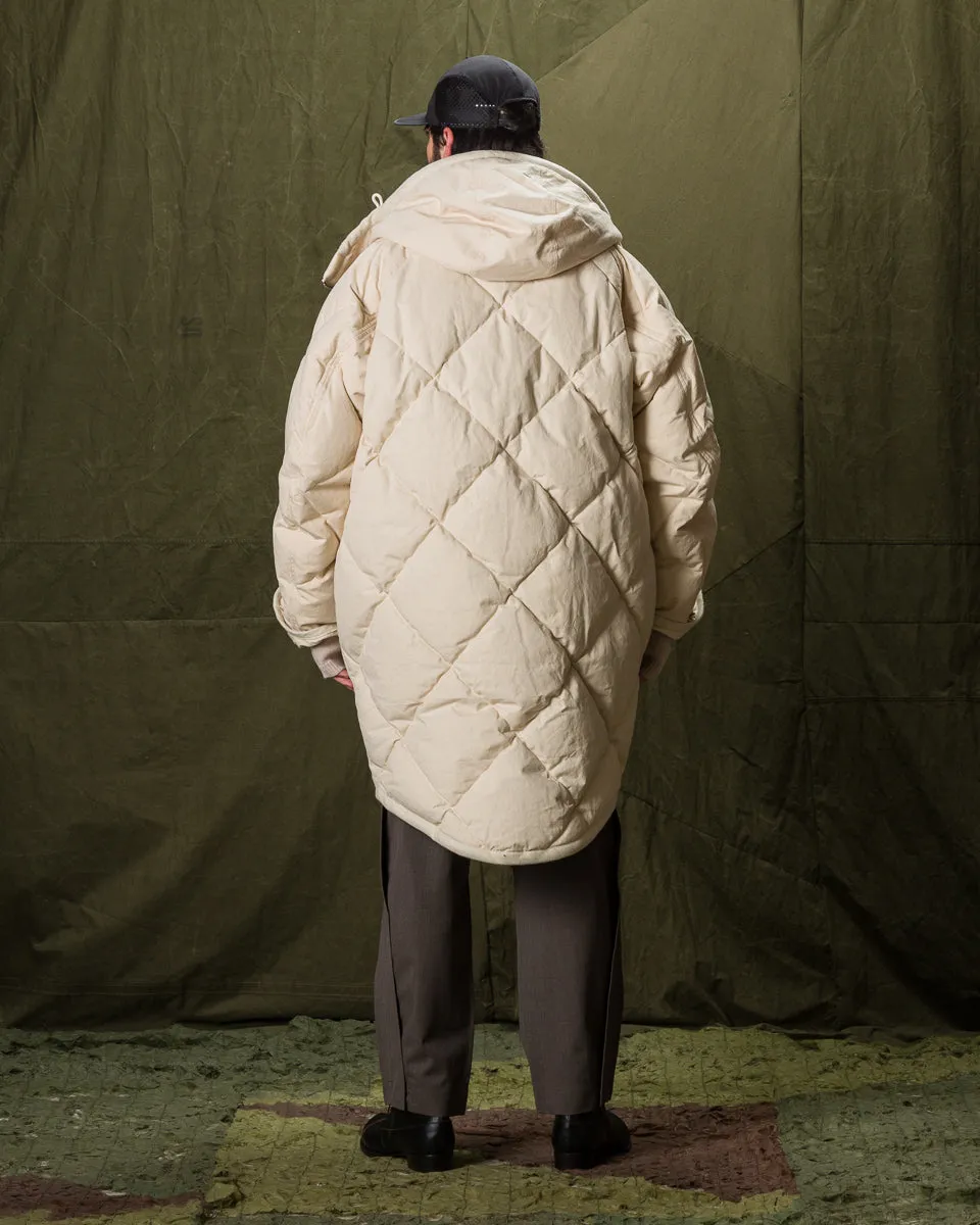 Lander Down Coat - Natural Halley Stevenson "Military Finish" Waxed Cotton