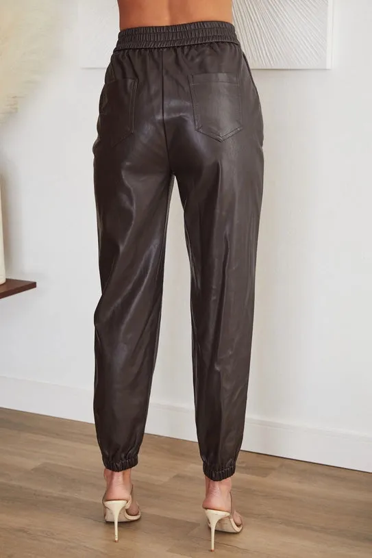 Leather Joggers