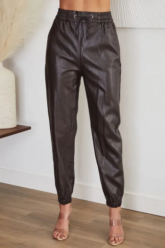 Leather Joggers