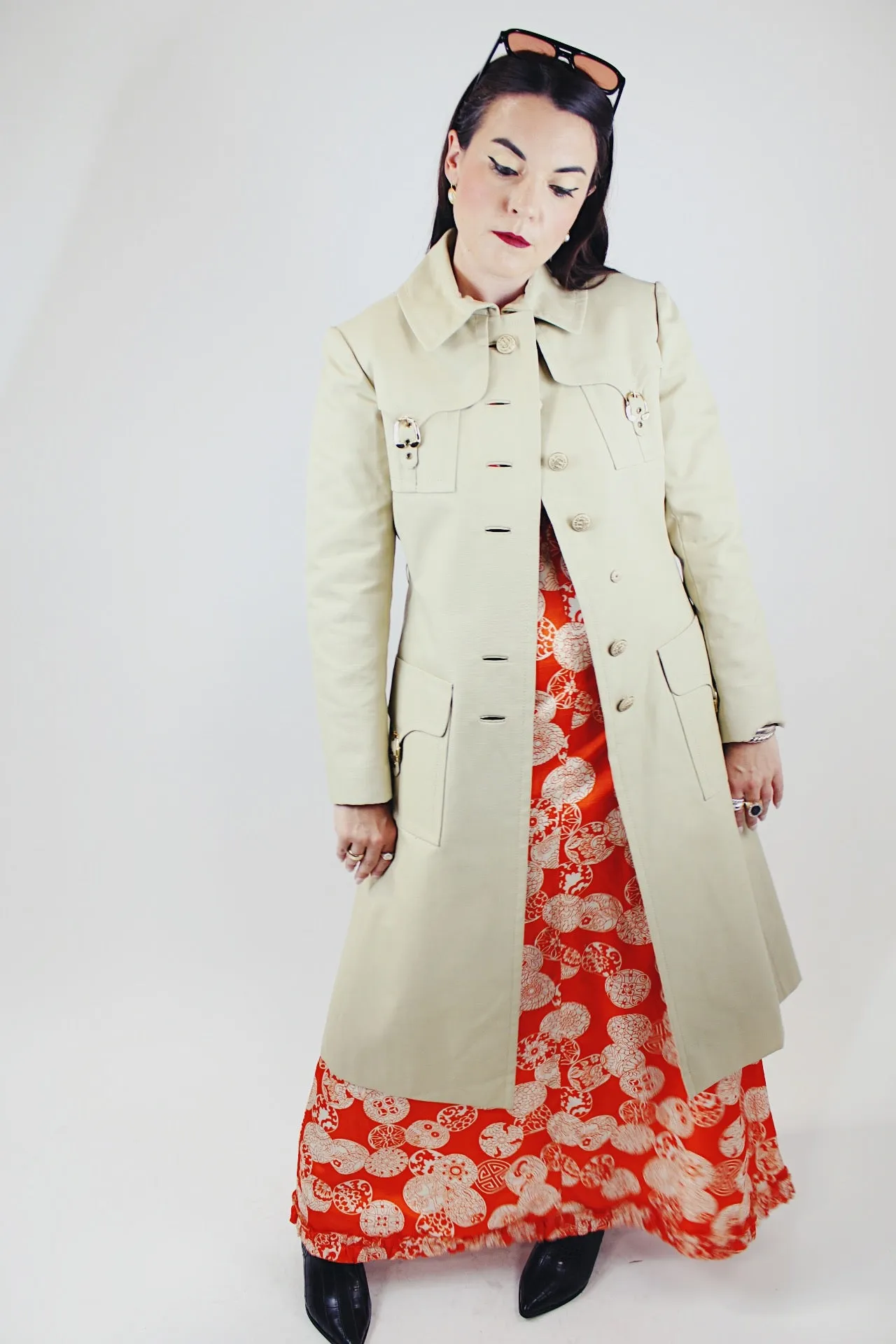 Long Beige Trench Coat