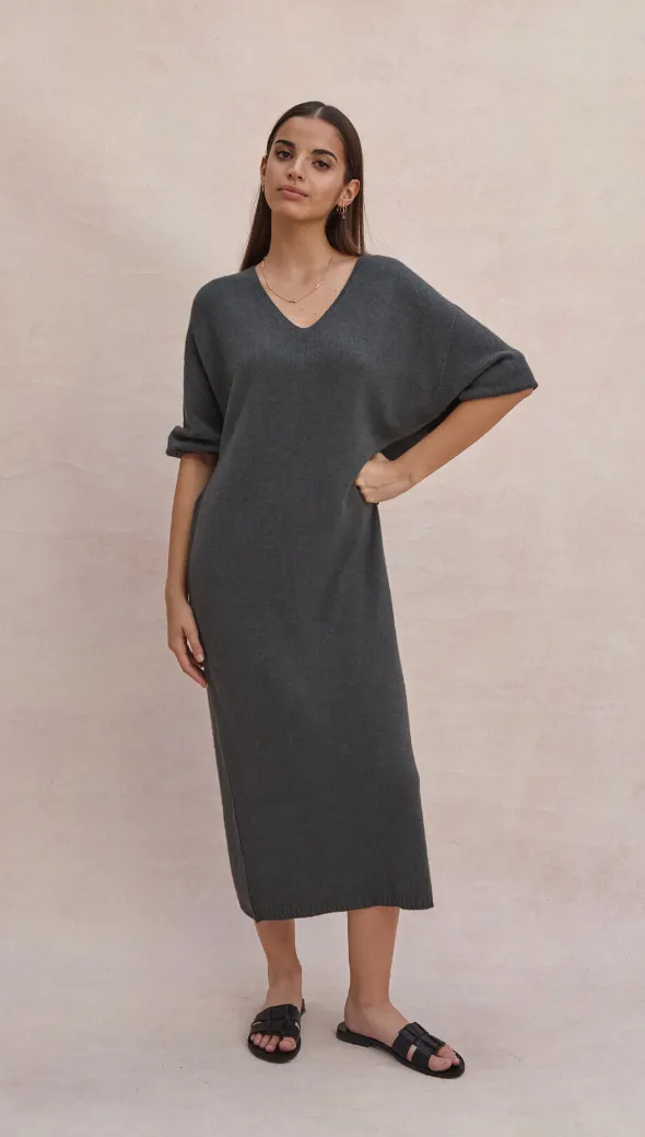 MARLIE KNIT DRESS - ARMY