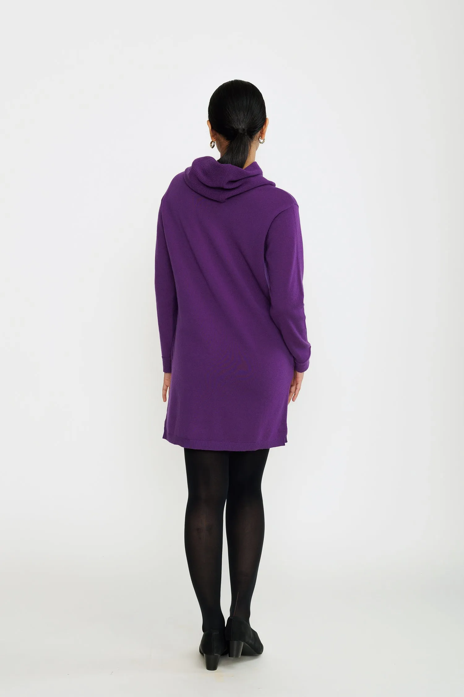 Merino-Cashmere Sweater Dress - Deep Purple