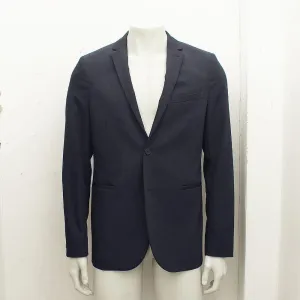 Midnight Dark Blue Nylon Blazer Jacket