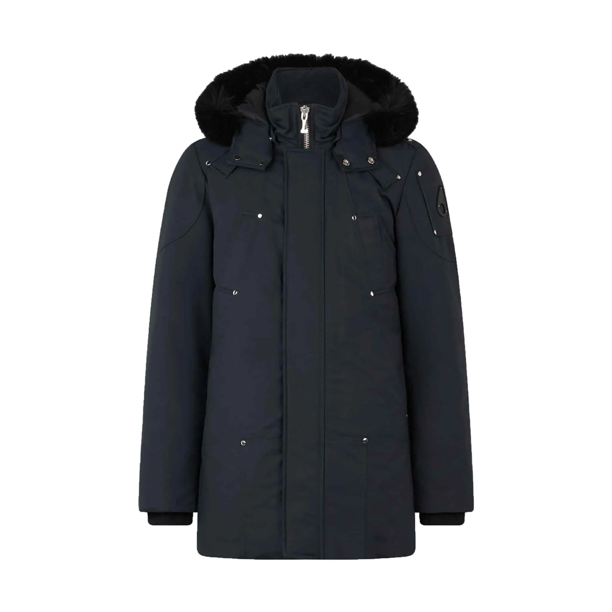 Moose Knuckles Mens Stirling Parka in Navy / Black Shearling Fur