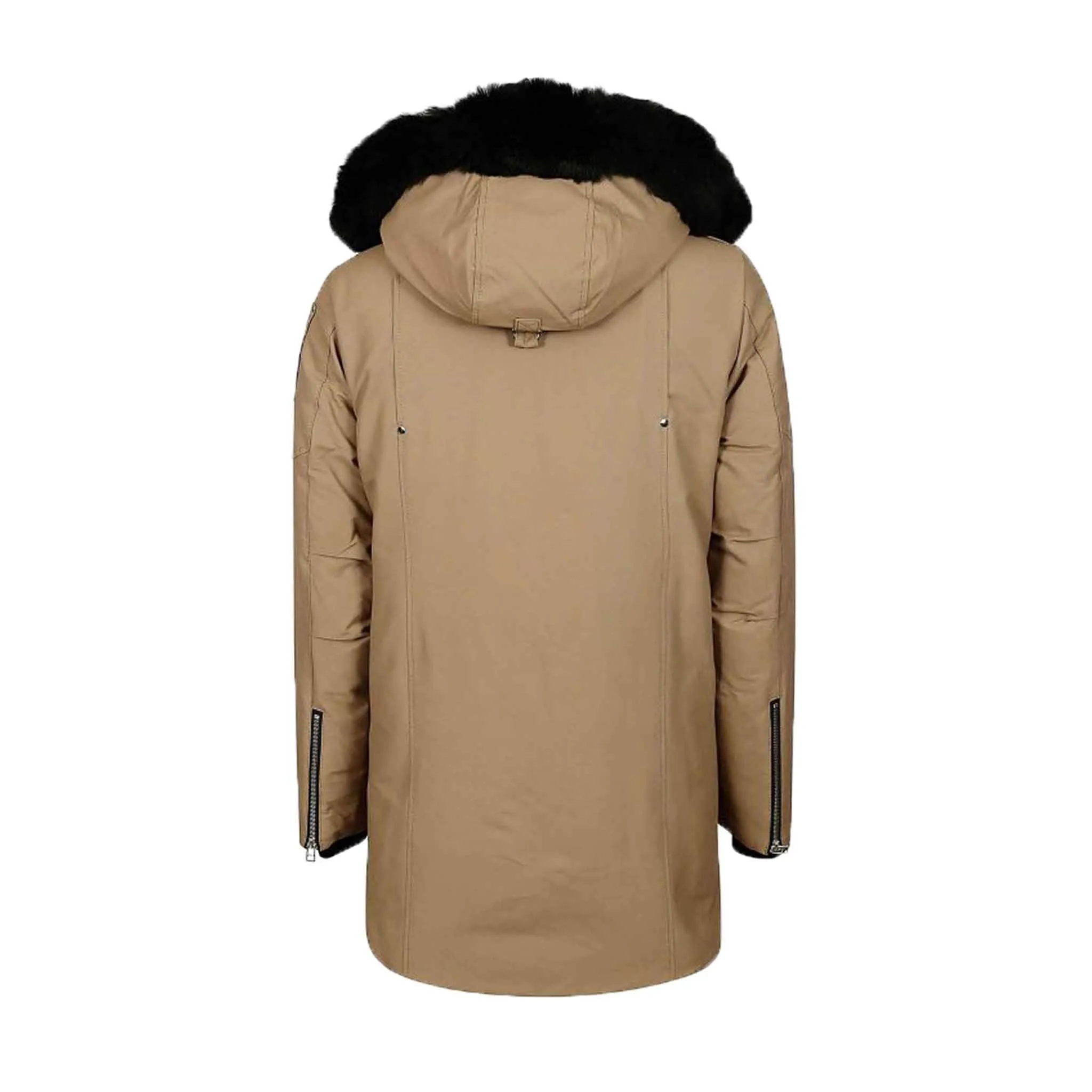 Moose Knuckles Mens Stirling Parka in Woodsmoke/ Black Shearling