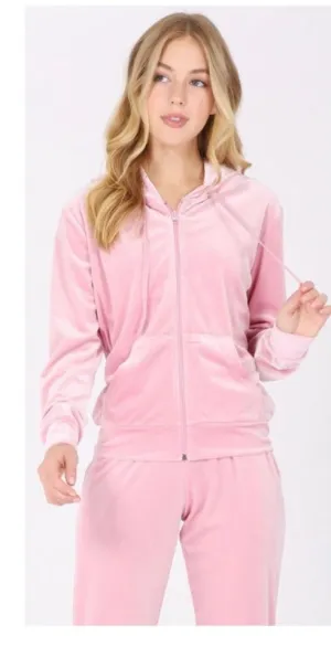 Mya Pink Velvet Track Suit