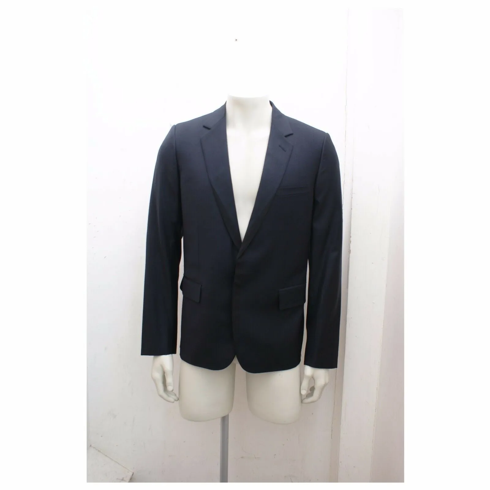 Navy Blue Wool Blazer Jacket