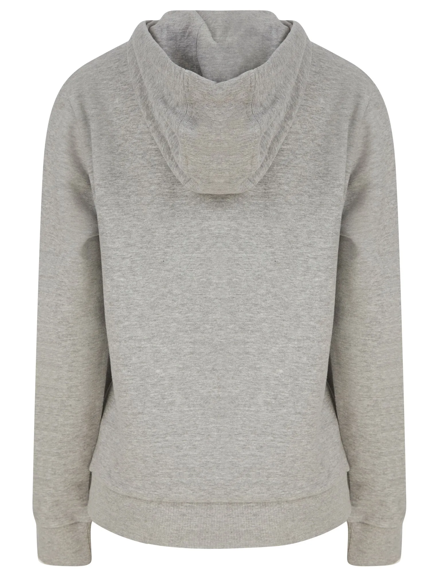 NYC Borough Motif Brushback Fleece Pullover Hoodie in Light Grey Marl - Tokyo Laundry