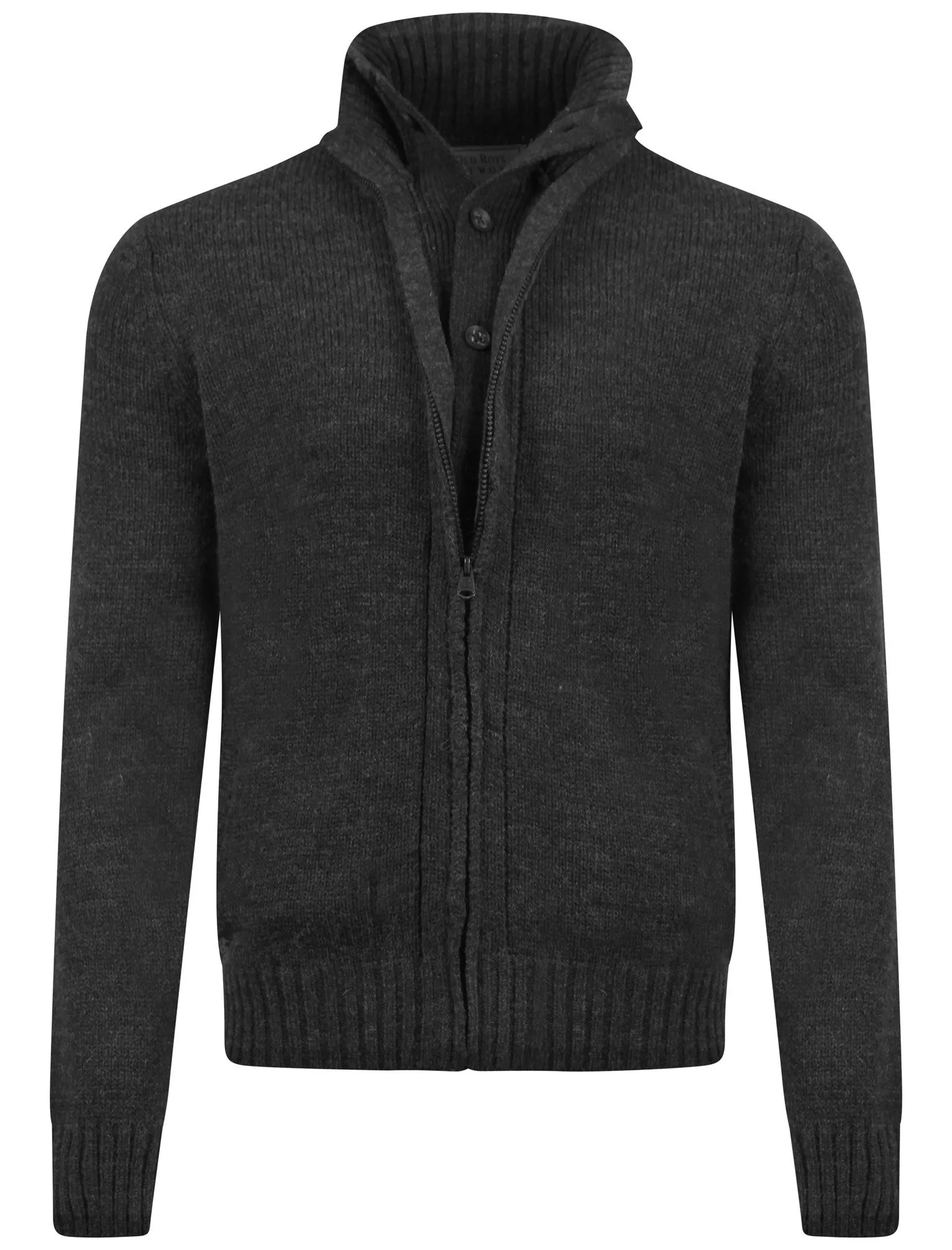 Old Boys Network Brinton Cardigan in charcoal