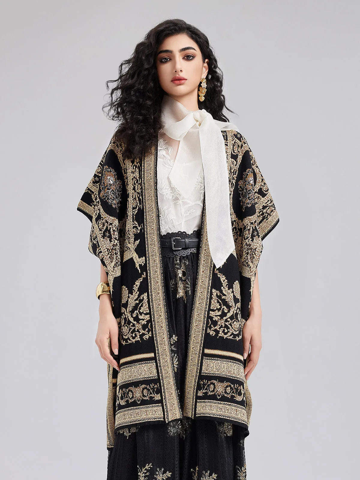 Regal Knit Jacquard Cardigan