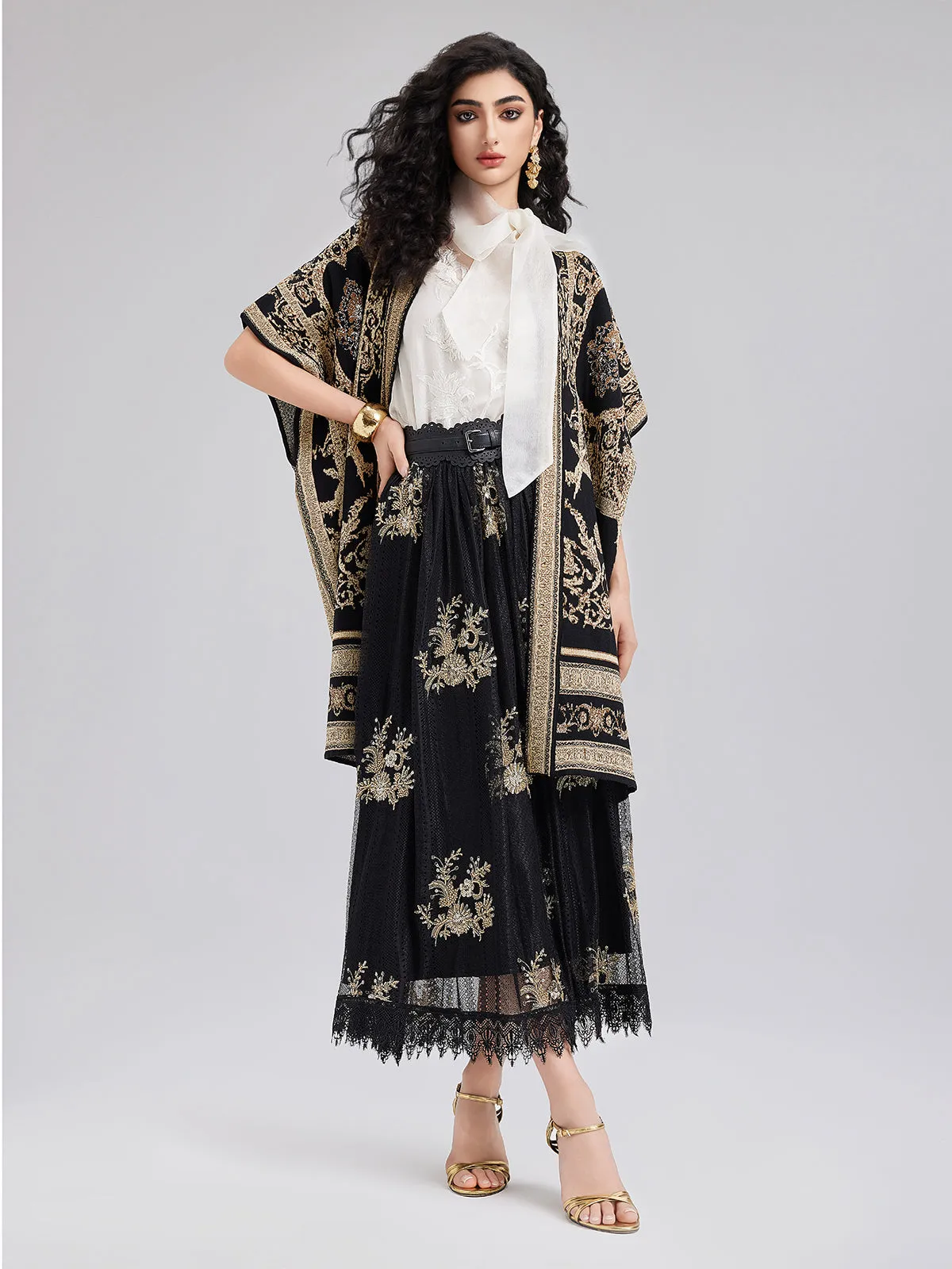 Regal Knit Jacquard Cardigan