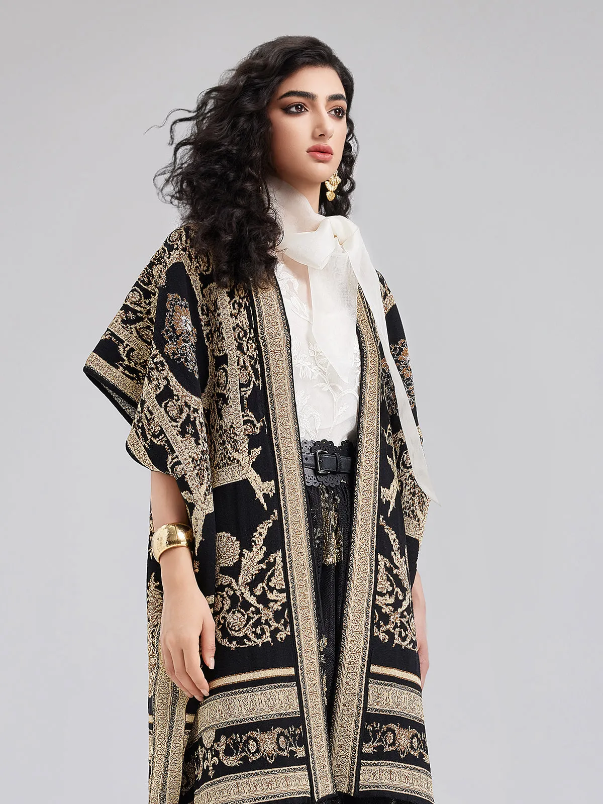 Regal Knit Jacquard Cardigan