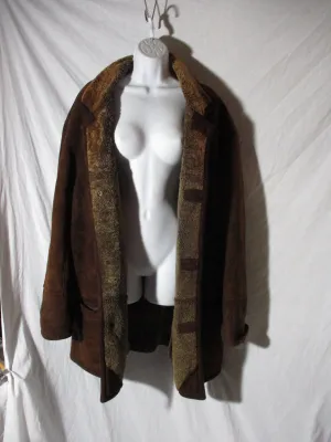 RICHARDS GREENWICH SHEARLING SUEDE Leather jacket coat Sheepskin DARK BROWN SNOW