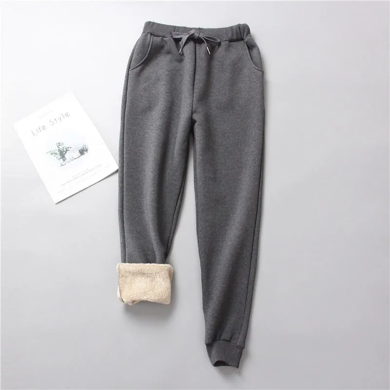 Solid Fleece Lined Loose Women Joggers (4 colors)