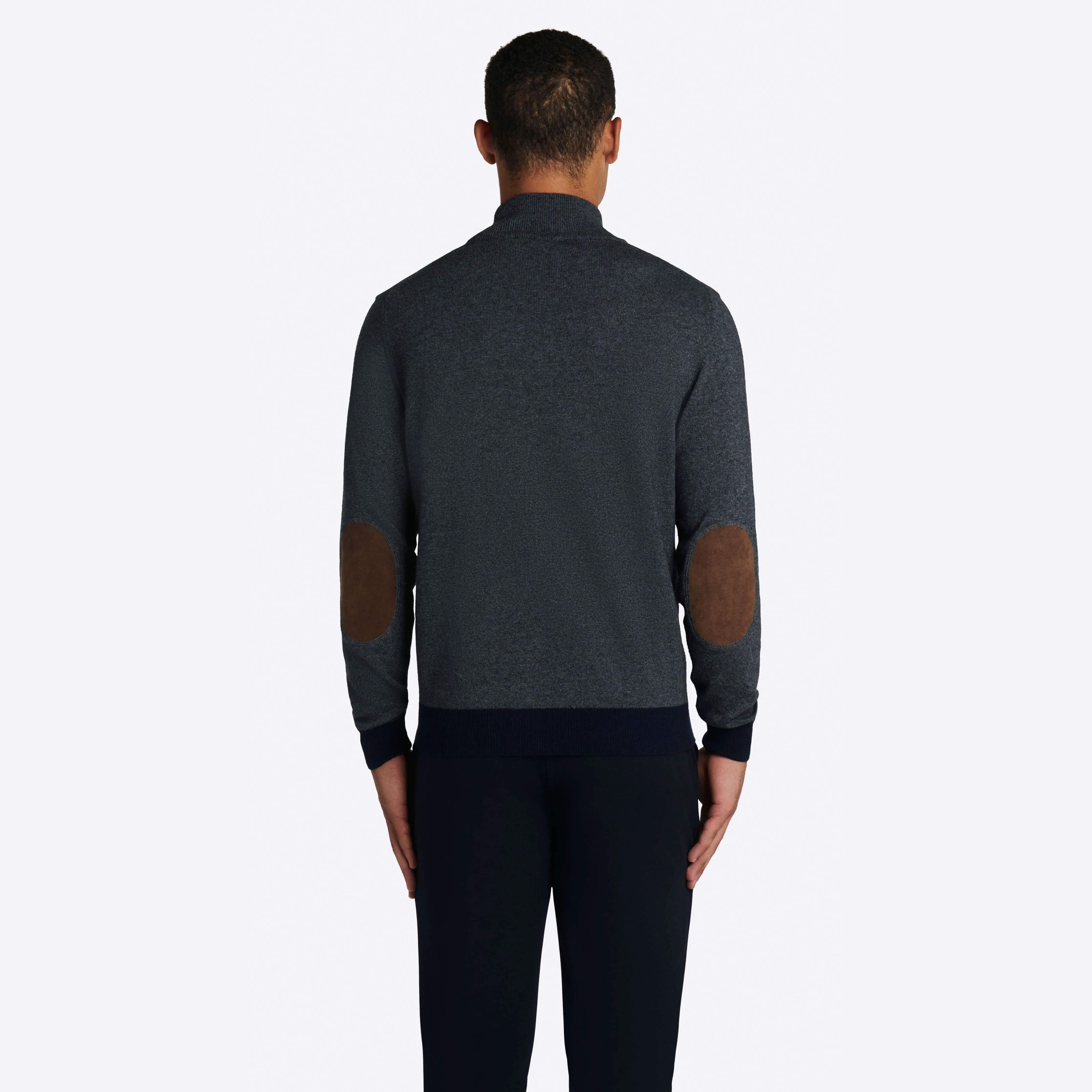 Solid Full Zip Mock Neck Sweater