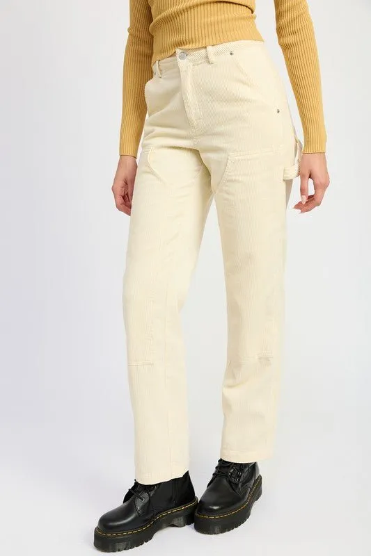 Straight Leg Corduroy Pants