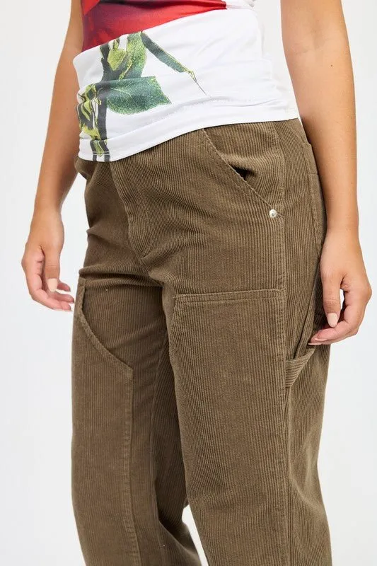 Straight Leg Corduroy Pants